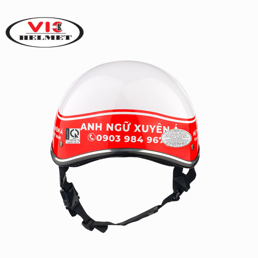 Mũ Bảo Hiểm In Logo Anh Ngữ Xuyên Á