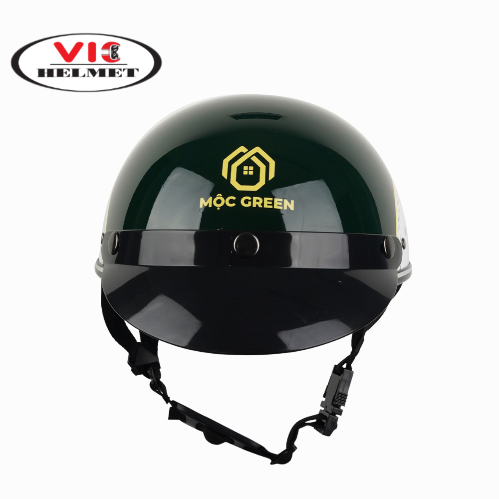 Mũ Bảo Hiểm In Logo Mộc GREEN