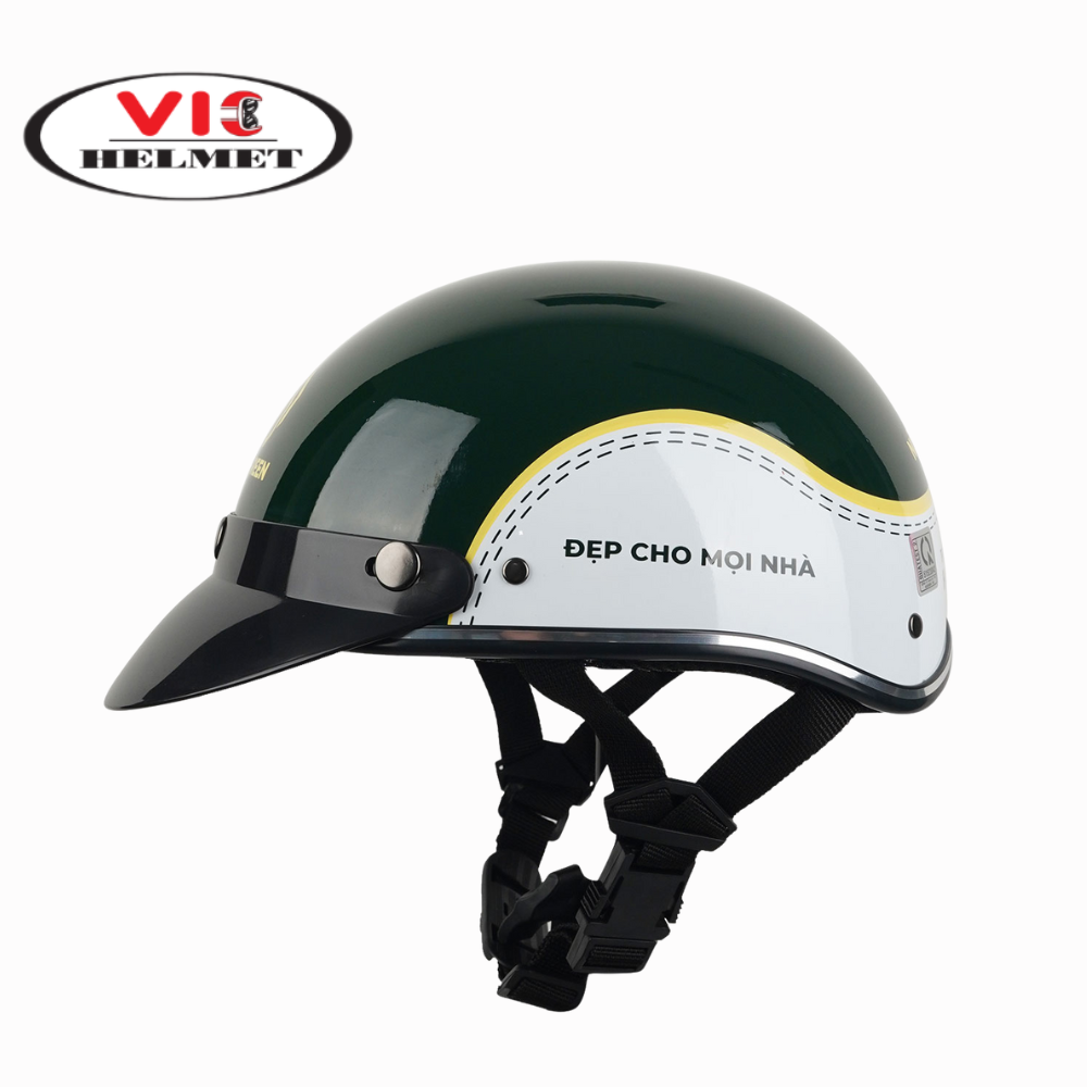 Mũ Bảo Hiểm In Logo Mộc GREEN
