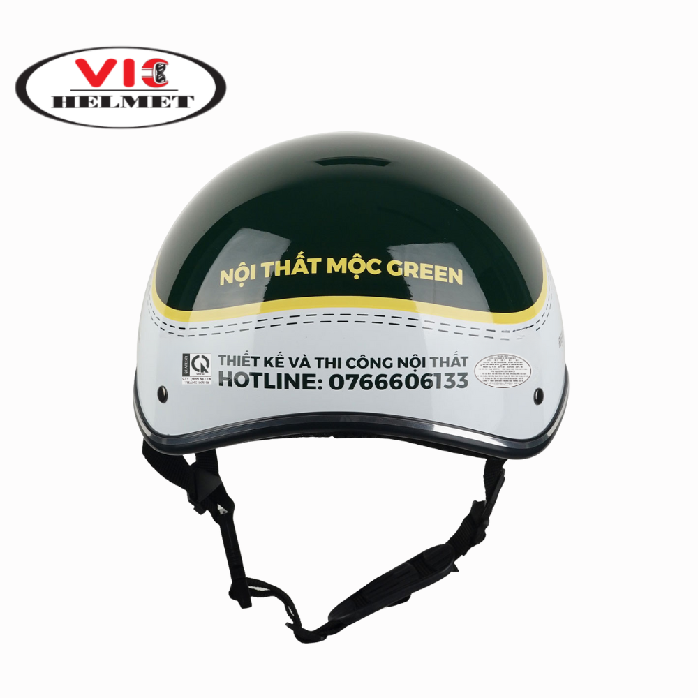 Mũ Bảo Hiểm In Logo Mộc GREEN