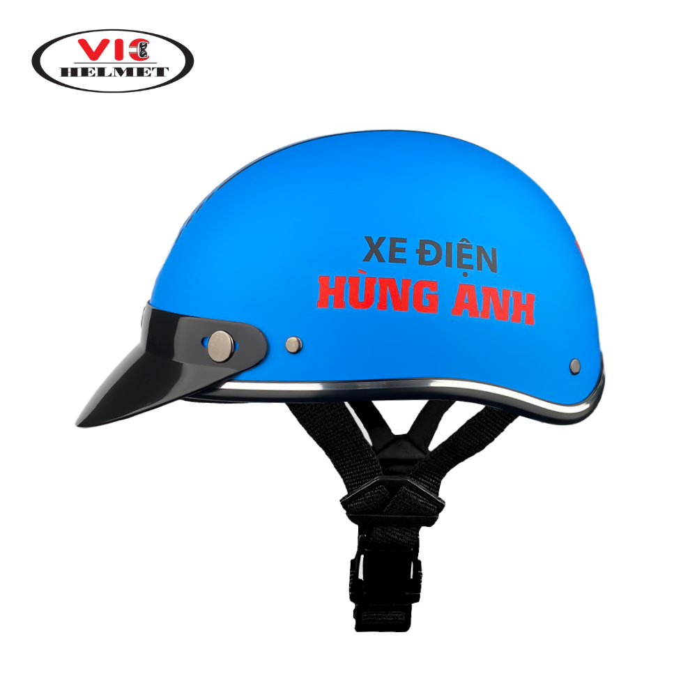 Mũ Bảo Hiểm In Logo Xe Điện Hùng Anh