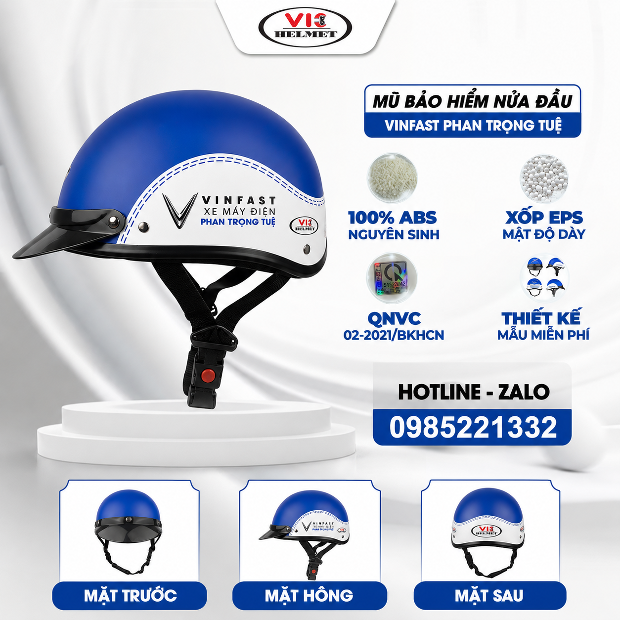 mũ bảo hiểm in logo vinfast phan trọng tuệ