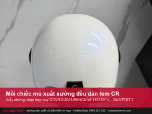 Cách chọn mũ hợp quy: kiểm tra tem CR trên mũ