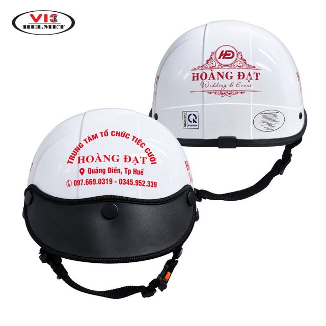 Mẫu mũ bảo hiểm thực tế, mẫu trắng kết hợp đen